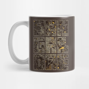 Bangalore, India City Map Typography - Pastel Mug